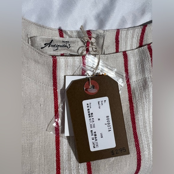 ICHI ANTIQUITES LINEN STRIPE SLEEVELESS DRESS - Picture 9 of 11